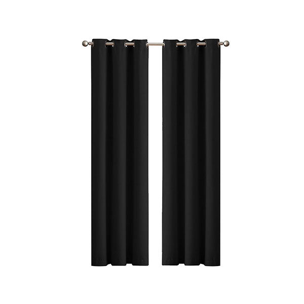 2 Pcs 3 Layers Eyelet Blockout Curtains Room Darkening