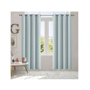 2 Pcs 3 Layers Eyelet Blockout Curtains Room Darkening