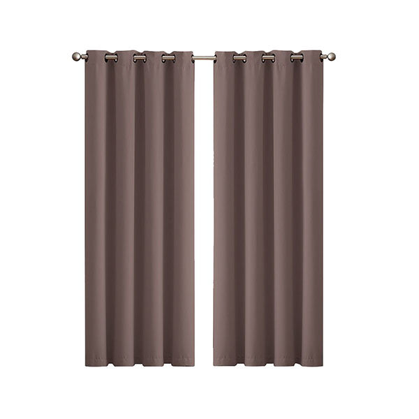 2 Pcs 3 Layers Eyelet Blockout Curtains Room Darkening