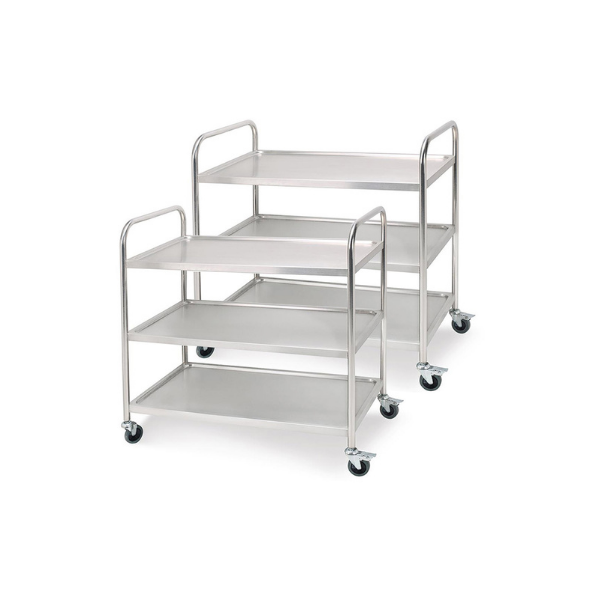 2 Pcs 3 Tier Stainless Steel Kitchen Trolley Utility Round Large