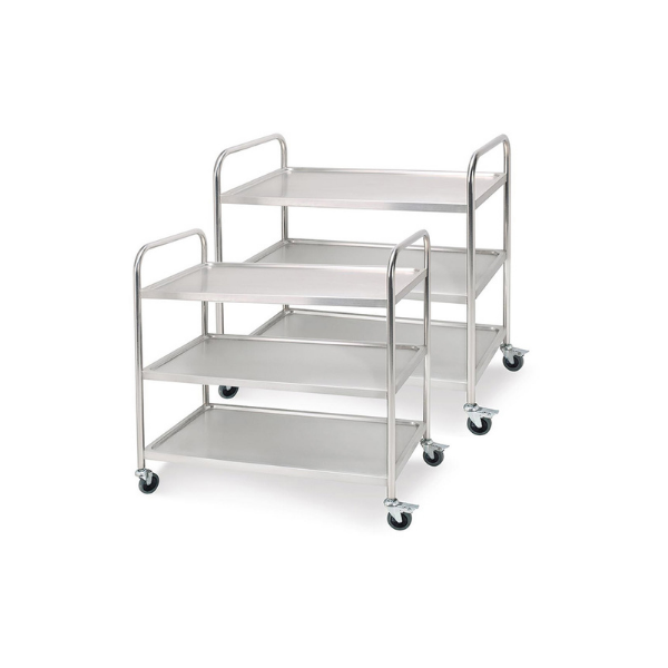 2 Pcs 3 Tier Stainless Steel Kitchen Trolley Utility Round Small