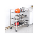 2 Pcs 3 Tier Stainless Steel Kitchen Trolley Utility Round Small