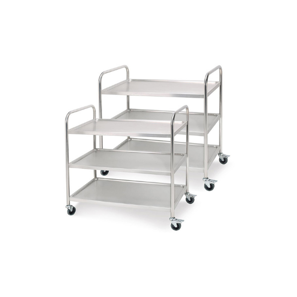 2 Pcs 3 Tier Stainless Steel Kitchen Trolley Utility Size Large