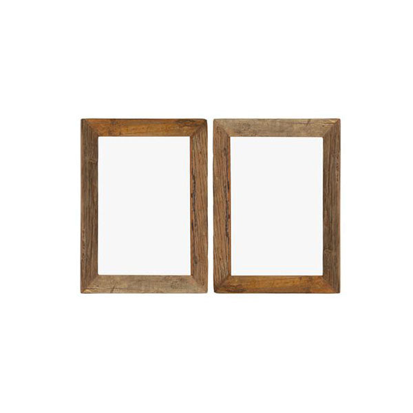 2 Pcs 40 X 50 Cm Photo Frames Solid Reclaimed Wood And Glass