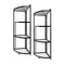 2Pcs 4 Tier Steel Triangular Corner Stand Multi Functional Shelves