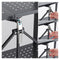 2Pcs 5 Tier Steel Black Foldable Kitchen Cart Multi Functional