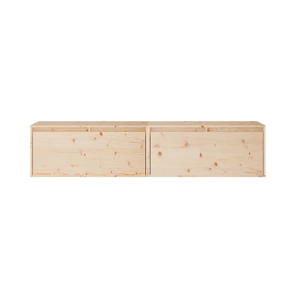 2 Pcs 80 X 30 X 35 Cm Wall Cabinets Solid Wood Pine