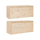 2 Pcs 80 X 30 X 35 Cm Wall Cabinets Solid Wood Pine