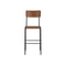 2 Pcs Bar Chairs Brown Solid Plywood Steel