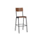 2 Pcs Bar Chairs Brown Solid Plywood Steel