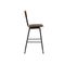 2 Pcs Bar Chairs Brown Solid Plywood Steel