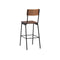 2 Pcs Bar Chairs Brown Solid Plywood Steel