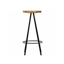 2 Pcs Bar Chairs Solid Mango Wood