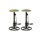 2 Pcs Bar Chairs Solid Reclaimed Wood
