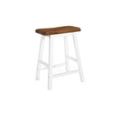 2 Pcs Bar Stools Solid Wood Brown And White