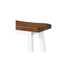 2 Pcs Bar Stools Solid Wood Brown And White