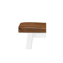 2 Pcs Bar Stools Solid Wood Brown And White