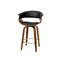 2 Pcs Bar Stools Swivel Wooden Kitchen Dining Chairs Pu Leather Black