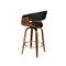2 Pcs Bar Stools Swivel Wooden Kitchen Dining Chairs Pu Leather Black