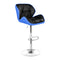 2Pcs Bar Stools Willa Kitchen Gas Lift Swivel Chair Leather Blue