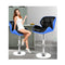 2Pcs Bar Stools Willa Kitchen Gas Lift Swivel Chair Leather Blue