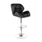 2Pcs Bar Stools Willa Kitchen Swivel Chair Leather Grey And Black