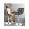 2Pcs Bar Stools Willa Kitchen Gas Lift Swivel Chair Leather Grey