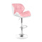 2Pcs Bar Stools Willa Kitchen Gas Lift Swivel Chair Leather Pink