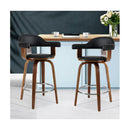 2 Pcs Bar Stools Wooden Swivel Kitchen Dining Chair Black