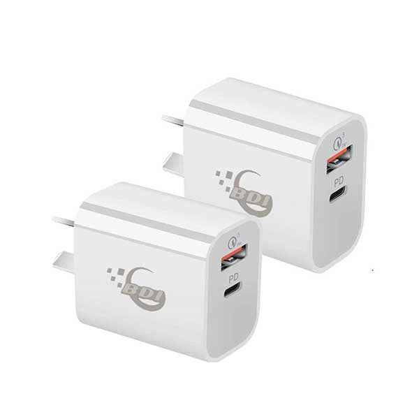 2 Pcs Bdi 18w Pd Quick Charger Au Plug With Usb And Type C Port