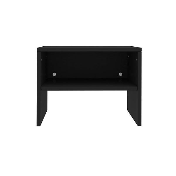 2 Pcs Bedside Cabinets Black Chipboard