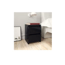 2 Pcs Bedside Cabinets High Gloss Black Chipboard