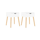 2 Pcs Bedside Cabinets High Gloss White 40 X 40 X 56 Cm Chipboard
