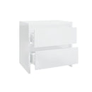 2 Pcs Bedside Cabinets High Gloss White Engineered Wood