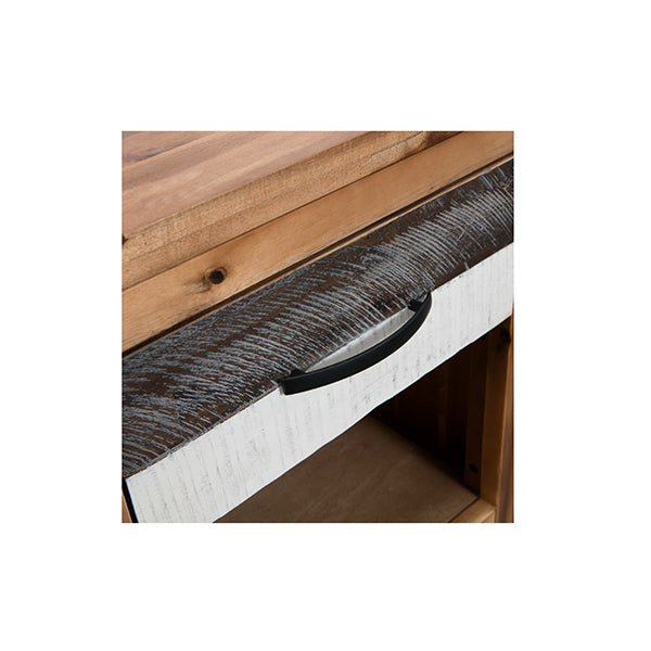 2 Pcs Bedside Tables Solid Acacia Wood