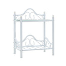 2 Pcs Bedside Tables Steel And Tempered Glass White