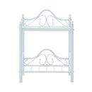 2 Pcs Bedside Tables Steel And Tempered Glass White