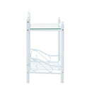2 Pcs Bedside Tables Steel And Tempered Glass White