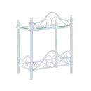2 Pcs Bedside Tables Steel And Tempered Glass White