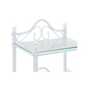2 Pcs Bedside Tables Steel And Tempered Glass White