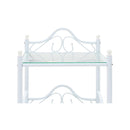 2 Pcs Bedside Tables Steel And Tempered Glass White