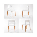 2Pcs Belloch Stackable Dining Chair White