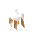 2Pcs Belloch Stackable Dining Chair White