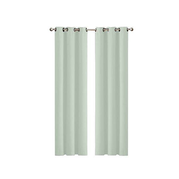 2 Pcs Blockout Curtains Panels 3 Layers Eyelet Room Darkening