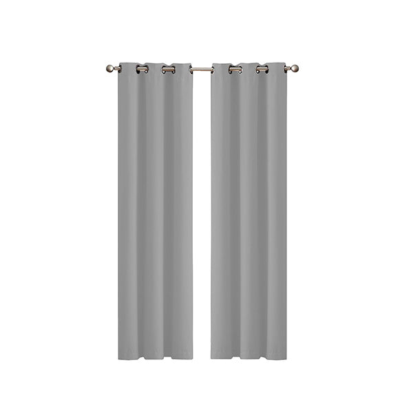 2 Pcs Blockout Curtains Panels 3 Layers Eyelet Room Darkening