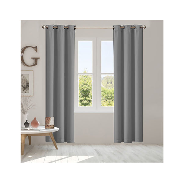 2 Pcs Blockout Curtains Panels 3 Layers Eyelet Room Darkening