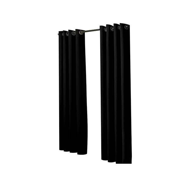 2 Pcs Blockout Curtains Panels Room Darkening Black