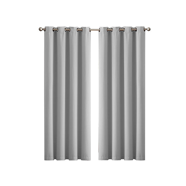 2 Pcs Blockout Curtains Panels Room Darkening Grey