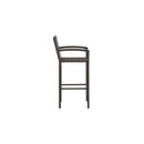 2 Pcs Brown Poly Rattan Bar Stools
