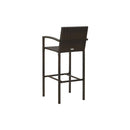 2 Pcs Brown Poly Rattan Bar Stools